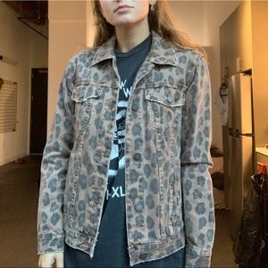 blanknyc leopard denim jacket